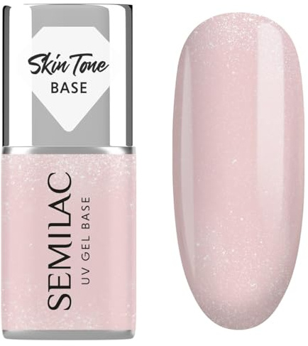Semilac Skin Tone Cover Base Glitter Beige 7 ml