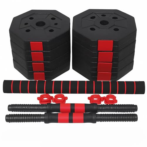 Adjustable Dumbbell & Barbell Set 10-50KG Octagonal Anti-Roll Weight Plates Home Gym Strength Training for Men & Women Fitness, Muscle Building, Weight Lifting
