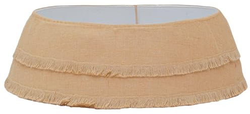 Base de arpillera de textura natural para árbol de Navidad, oculta el soporte, montaje rápido, decoración para interiores, vacaciones, tienda, exhibición, arpillera, falda de Navidad