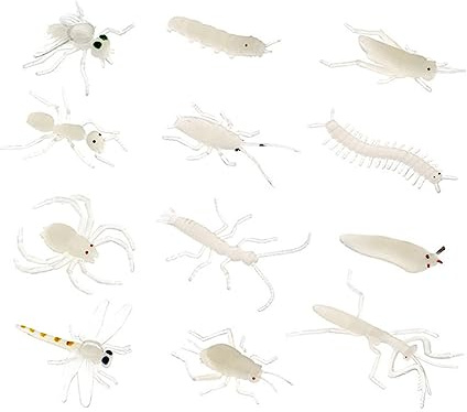 VANZACK 12stücke Leuchtendes Insekt Aus Robustem Scherzartikel Als Spinnenattrappe Künstliches Insekt Für Halloween-Dekoration Lustiges Spielzeug Für Junge Mädchen