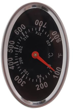 Durlo Oval BBQ Grill Thermometer Stainless Steel Analog Gauge for Grills Ovens Smokers Grill Carts