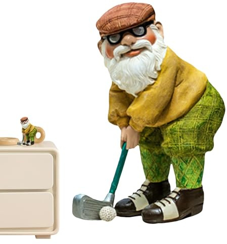 Gartenzwerge Golf – Lustige Outdoor- -Statuen, Harz-Zwergfigur, kleine Hof