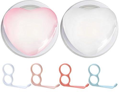 DUINIU 2 Soportes Magnéticos para Teléfono Móvil Love Airbag, 4 Hebillas para Anillo De Teléfono Móvil, Clips Creativos De Fijación De Escritorio, Extraíbles.