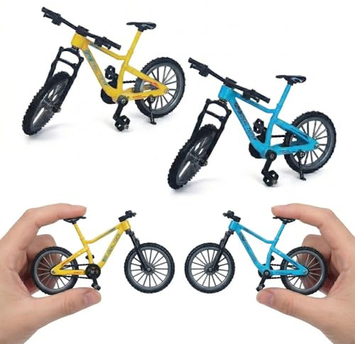 NiceNaiils 2 Stück Mini BMX Fingerfahrrad MTB Fahrrads Modell Deko Fahrrad Druckguss Spielzeug Mini Bend Fahrrad Modell Rennrad Mountainbike