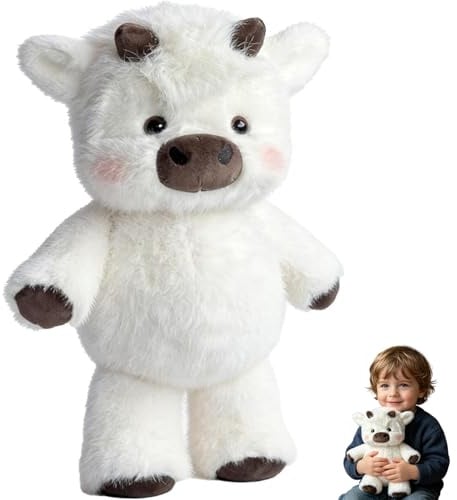 peluche che corre,45CM Bianco pupazzo che corre,Morbido mucca che corre.