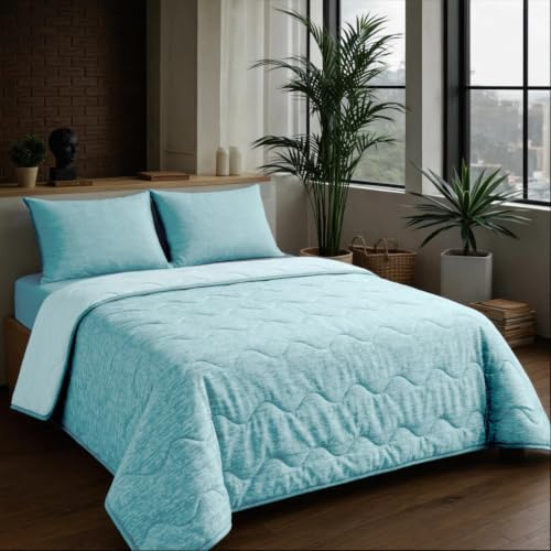 Zelesta Special Cooling Blend Sommerbettdecke ohne Bezug 240x220 cm - Kühlende 2-in-1 Sommerdecke gegen Nachtschweiß, atmungsaktiv & Ultraleicht, waschbar, für Allergiker geeignet (Frisches Mintgrün)