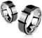 UrbanBijoux Bague Anneau Homme Femme Acier plaqué Noire tournante Anti Stress Spin (72)
