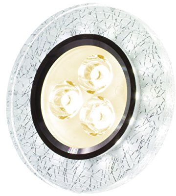 SpiceLED Einbaupanel | CrushLED | 6W warmweiß Effektlicht kaltweiß | Runde LED Einbauleuchte | Fullbody-Glas Bruchdesign | dimmbar