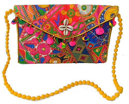 Indische Handtasche orientalisches Muster Baumwolle Stickereien Tasche Accessoire