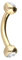 PIERCINGLINE Chirurgenstahl Banane ZWEI KRISTALLE Gebogener Piercing Stab Augenbraue Brust Intim Ohr goldfarben 1,2 x 10 x 3 mm