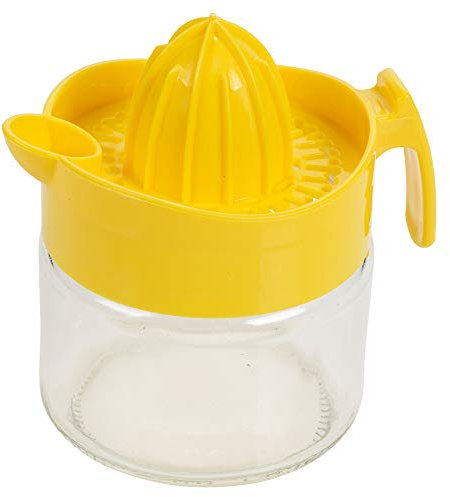 URBN-CHEF Green or Yellow Glass Fruit Juicer Manual Fruit Squeezer and Press (Yellow)