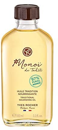 Yves Rocher Monoï - Aceite nutritivo tradicional para cuerpo y cabello con 97% Monoï de Tahiti, probado dermatológicamente, botella de 3.4 fl oz