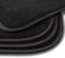 Bär-AfC Auto Fußmatten Premium passend für Mazda 3 BM 2013-2019, Autoteppiche Velours Schwarz, Nubuk Band Schwarz, Doppelnaht Rot + Silber, Set 4-teilig, MA09383
