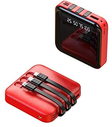 WFEI Mini Power Bank 20000mAh Mini Power Bank Power Bank portátil Batería Externa Cargador de batería Powerbank,Rojo