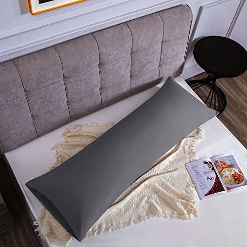 1er Set Kissenbezug 100% Baumwolle 45x135 cm 1 PCS, Superweicher Premium Jersey Kopfkissenbezug, Kissenhülle Dunkelgrau
