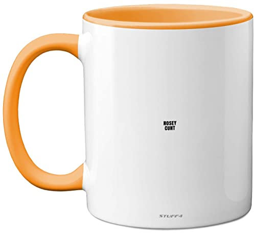 Nosey C**t Mug - Fun Sarcastic Gifts for Work Colleagues, Crude Rude Xmas Gift, Novelty Christmas Mug for Friends, Funny Secret Santa Gifts, 11oz Ceramic Dishwasher Safe Yellow Coffee Cup