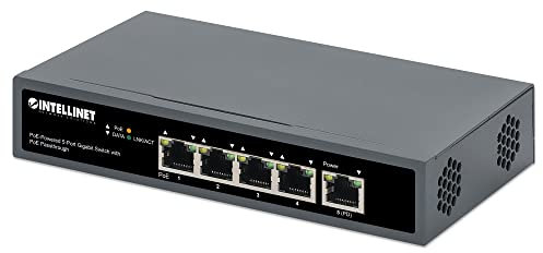 Intellinet 561808 Switch Gigabit a 5 porte con alimentazione Poe Passante Nero