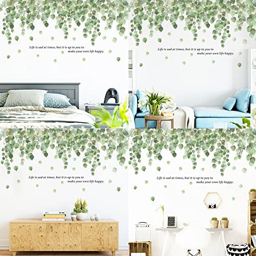 Autocollant Mural Lierre Feuilles,Sticker Muraux Plante Verts,Autocollant Muraux Nature Feuilles Tropicales de Vigne,Sticker Mural Verte Pendaison Vigne Décoration Murale Fenêtre Chambre Salon Bureau