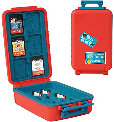 LYNCA Estuche para tarjetas de juego compatible con juegos de Nintendo Switch, soporte protector para cartuchos de juegos con 23 ranuras, caja de almacenamiento portátil para tarjetas de memoria D910S
