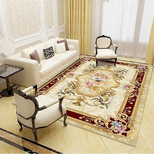 Joop Teppich Beige Teppich Wohnzimmer Beige Vintage Blumenmuster Teppich Orientalischer Vintage Waschbare Teppich 60X90Cm Teppiche Waschbar 1Ft 11.6''X2Ft 11.4''