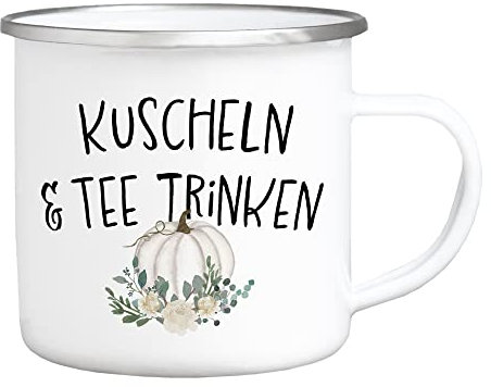 Interluxe Tazza smaltata – Das könnte Weinsein – Tazza da caffè per vino bevitore di vino, tazza per vin brulé, autunno e attività all'aperto, scritta divertente