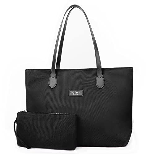 VOLGANIK ROCK Tote Bags for Women, Large and Lightweight Handbags for Women Water Resistant Nylon Shoulder Bag for Women Ladies Work Bags Shopping Bag Travel Bag Beach Bag School Bag