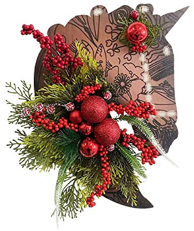 Pferdekopfkranz Weihnachtskranz Dressur Holz Pferdekopf Tür Hängende Frühlingskranz Kranz Wanddeko Kranz Willkommensschild Veranda Weihnachtsbaumschmuck Friedhof für (B, Einheitsgröße)