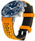 Kai Tian Langlebige zwei Ton Silikon gebogene Enden 22mm Rennsport Gummi Uhrenarmbänder Armband Orange (Schwarz Stich) für Männer Frauen