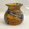 Kleine Kugelvase kleine Tischvase Amber bunt Kristallglasvase mundgeblasen Höhe ca. 7,5 cm Durchmesser 10 cm