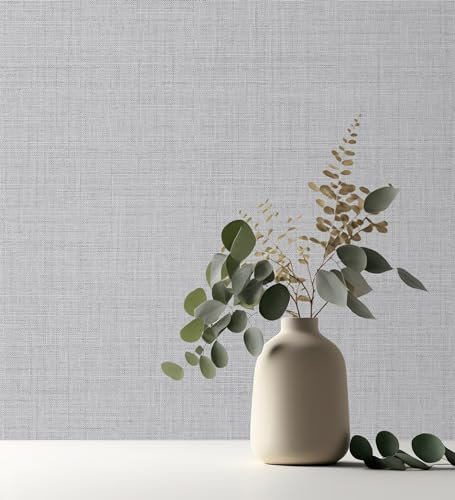 GAULAN 681277 Papier peint vinyle imitation lin texturé en relief pour mur salon cuisine bain chambre couloir salle à mange tête de lit hall d'entrée - Rouleaux de 10 m x 0,53 m