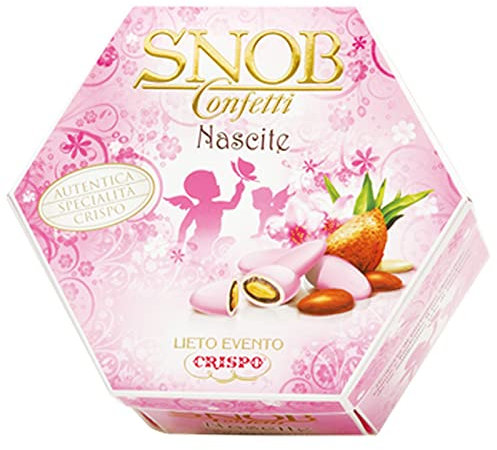 Confetti Crispo Snob Lieto Evento Nascita Rosa Bambina Gusti Assortiti 500 g