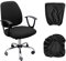 PFLYPF 2-teiliger schwarzer Sitzbezug, einschließlich 1 Kissen und 1 Rückenlehne, Polar Fleece Mais Plaid Split Stuhlbezug, Büro-Heimcomputer-Stuhlbezug, elastischer Sitzbezug für Bürostühle