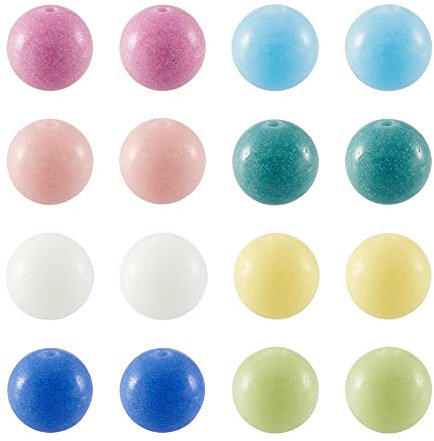 Leuchtende Steinperlen, 10 mm, leuchtet im Dunkeln, lose Perlen, rund, glatt, für Armband, Halskette, Ohrringe, Schmuck, 128 Stück
