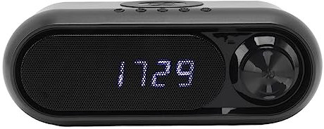 SEAFRONT LED Digital wecker Radio mit Elektronischer LED Zeitanzeige, UKW Radio Bluetooth Lautsprecher mit Kabellosem Ladegerät (Eisengrau 10W)