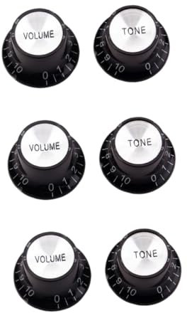 Toyvian 6stücke Aluminium Gitarren Potiknöpfe Gitarre Und Bass Lautstärke Schwarz Hochwertige Ersatzteile Für Optimale Steuerung Von Lautstärke Und