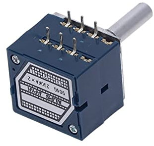 OUSIKA Potentiometer 10K 20K 50K 100K 250K 500K ALPS RK27 Potentiometer Dual 10~500KAX2 Geschlitzter Drehschalter 6Ppin Potentiometer (Color : 100k)