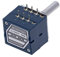 OUSIKA Potentiometer 10K 20K 50K 100K 250K 500K ALPS RK27 Potentiometer Dual 10~500KAX2 Geschlitzter Drehschalter 6Ppin Potentiometer (Color : 100k)