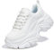 LUCKY STEP Chunky Turnschuhe für Damen, modische Plateau-Lässige Schuhe, Bequeme Keilabsatz Sneaker (Weiß, 8.5US-39EU-6UK)