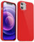 Svanove for iPhone 12 Mini Case Silicone, Glossy Soft Rubber Gel Jelly Cute Protective Plastic Simple Plain Phone Case Cover for Women Girl, Slim Thin Flexible Shockproof TPU, Red