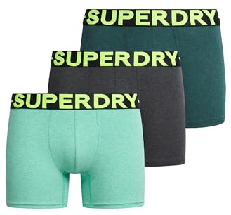 Superdry Herren Boxershorts aus Bio-Baumwolle im 3er-Pack Dreifach Grün/Neon XXL