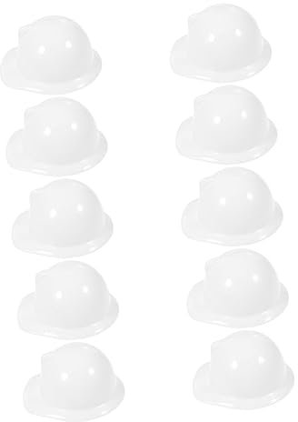 Parliky 10 Stück Mini Bauhut Miniatur Bauhut Mini Sicherheitshelm Mini Puppenhelme Kleine Hühnerhelme Mini Sicherheitshut Haustierhut Miniaturhelme DIY Helm