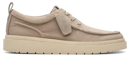 Clarks Polden Moc Mens Off White Canvas, 10