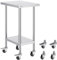 VEVOR Mesa de Trabajo Comercial de Acero Inoxidable Plata 610 x 457 x 954.6 mm, Industrial, Altura Ajustable, 3 Niveles, 4 Ruedas, Cocina, Bar, Restaurante, Garaje, Al Aire Libre