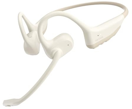 Nuroum OW20B Casque Bluetooth sans Fil avec Micro, Antibruit pour Les Appels, Connexion Multipoint Bluetooth5.3, 15H Oreilles Libres Confort écouteurs Sans Fil pour la Conduite/Le Travail/Bureau,Beige