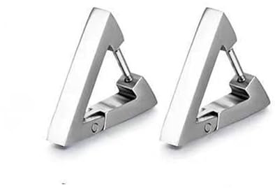 Creolen Edelstahl, Creolen Silber Hohles Dreieck Ohrringe Damen 8 x 3 mm
