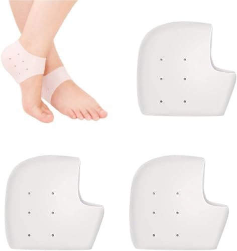 PEXIVOZ 3 Paires Protection Cheville Talon en Gel，Talonnette Calcaneenne ，Protege Talon，Protège talons en gel de silicone，soulage la douleur au talon, les ampoules et les cors causés inconfortables