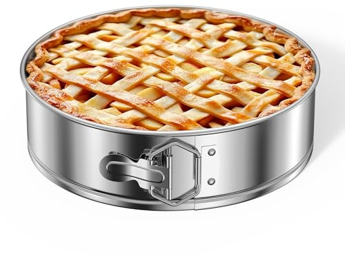 Kootek Cake Pan, Springform Pan with Removable Bottom, 9 Inch, Round | Stainless Steel, 2.6 in Depth, Easy Release Baking Pan, Dishwasher Safe, Oven Safe, Instant Pot Safe, Round Cheesecake Pan