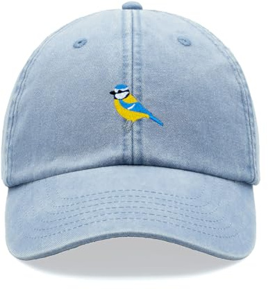 Blue Tit Baseballkappe, Vintage, gewaschen, Unisex, Vogel