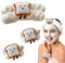 Pack of 3 Skincare Haarband, Handgelenk Waschband des Gesichts ohne tropfendes Weißer Toast Spa Stirnband Armband Sets Cartoon-Armband Saugfähige Wrist Sweatbands Für Mädchen