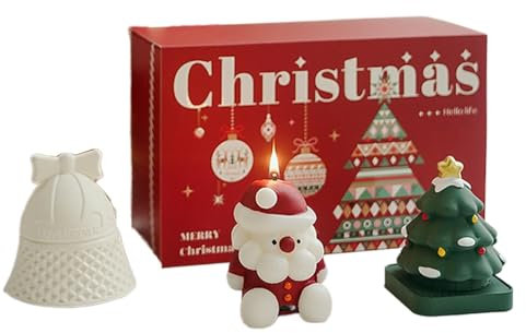 Weihnachtskerzen Set, Weihnachten Duftkerzen, Frohe Weihnachten Dekorationen Aromatherapie Kerzen, Weihnachtsmann/Weihnachtsbaum geformte Kerzen, Duftkerzen